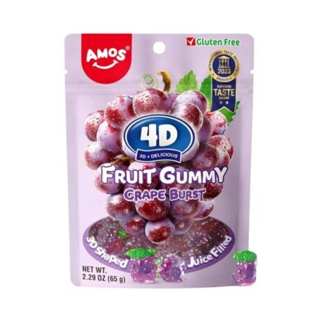 Amos 4D Juicy Burst Grape Fruit Gummy 65g