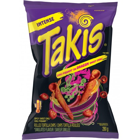 Takis Dragon Spicy Sweet Chili Rolled Tortilla Chips, Crunchy Corn Chips Snack 90gr